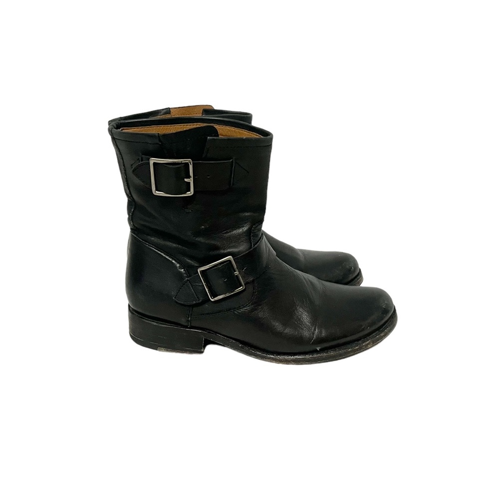 Frye Black Leather Combat Boots